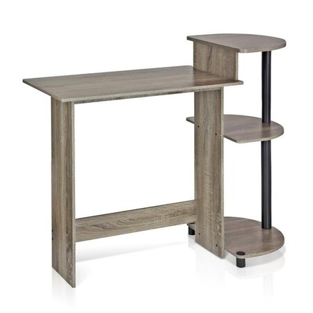 Furinno Furinno 11181GYW-BK Compact Computer Desk; French Oak Grey & Black 11181GYW/BK